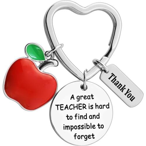 Teacher Keychain Gifts for Women Student Thank You Pendent Apple Detachable Organize Chain