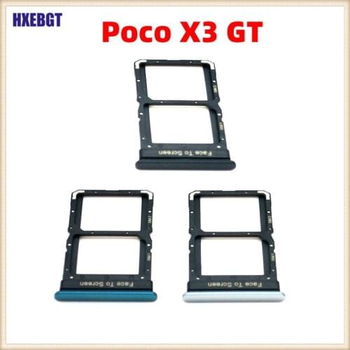 For Xiaomi Poco X3 GT New Sim Card Tray SD Memory Card Slot Holder Adapter Smartphone Repair Parts