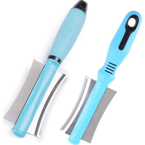 Double Sided Pet Brush For Grooming Massaging Dogs Cats Fur Detangling Pins Coat Smoothing Slicker Bristles