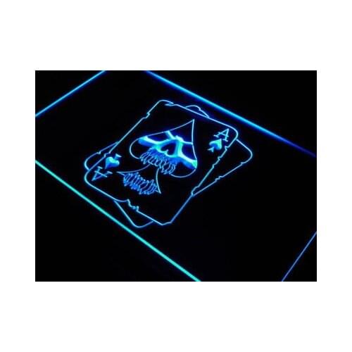 I947 Skull Ace Poker Room Decor Neon Light Light Signs On/Off Switch 20+ Colors 5 Sizes