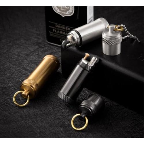 Kerosene mini pendant lighter seals A lot of style portable metal wheel gasoline lighter First choice for smoking outside