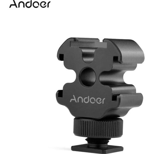 Andoer Aluminum Alloy One-to-Three Cold Shoe Stand Extension Bracket for Tripod DSLR ILDC Camera Microphone Video Light Monitor