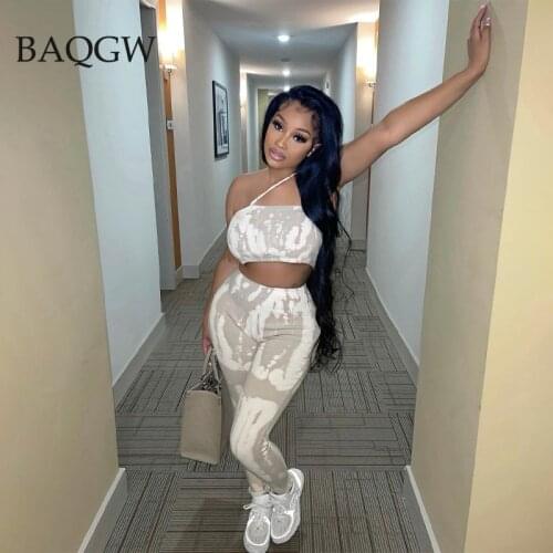 Summer Sleeveless Two Piece Set Casual Salsh Neck Cropped Top + Leggings Sports Matching Sets Sexy Skinny Party Clubwear Outfits