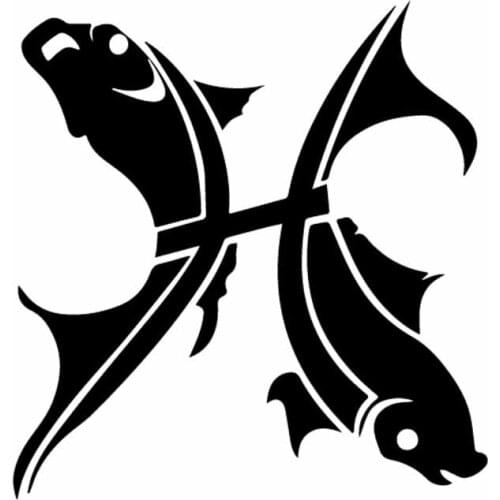 Fashion Fish Pattern Auto Decoration Car Sticker Pvc Personality Window Cove Up Scratches Waterproof Decal Black/white, 15*14cm