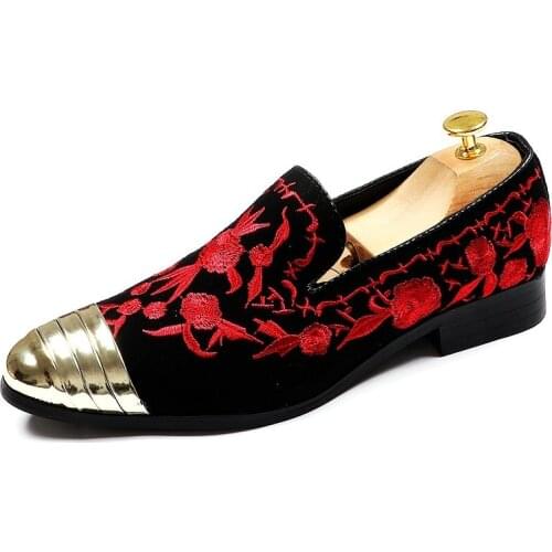 2021New Designer Men fashion Metal head embroidery flats Shoes Loafer Male Party wedding shoes moccasins Sapato Social Masculino