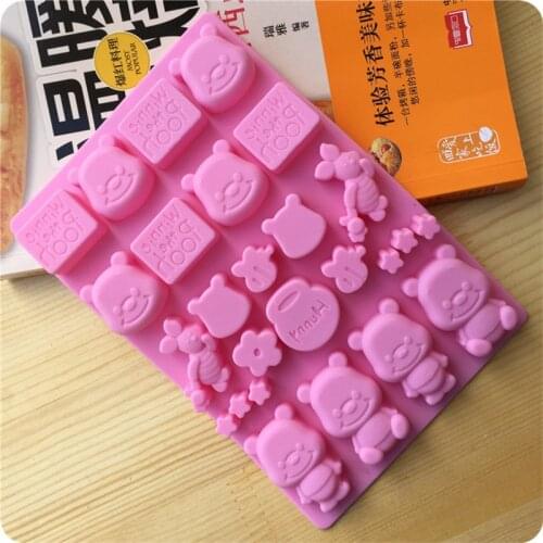 Cartoon Bear Winnie Silicone Cake Mold Mould Chocolate Cake Cookie Soap Molds Ice Cube Tray