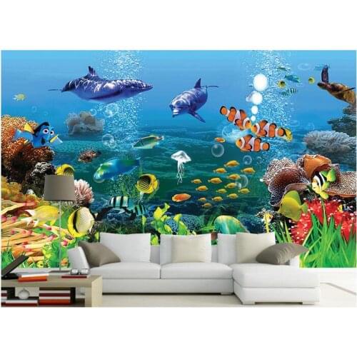 3d room wallpaper custom mural non-woven wall sticker Sea world Marine animals photo 3d wall murals wallpaper