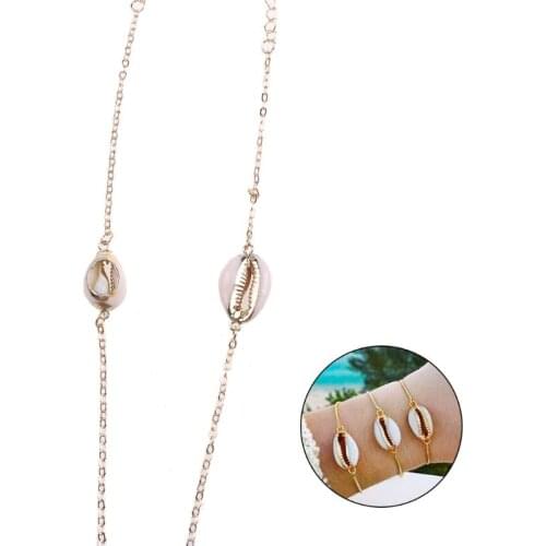 Natural White Cowrie Shells Connect Charms Beads For DIY Handmade Bohemia Jewelry Bracelet Making Accessories