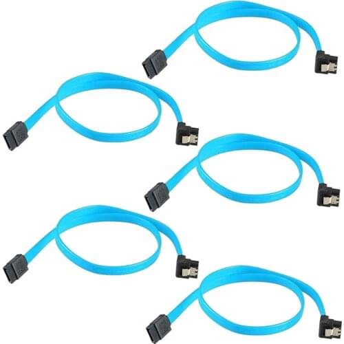 New 5pcs SATA 3.0 III 6Gb/s 46cm Hard Disk Drive Straight Cable 90 Degree Right Angle Cables HDD SSD Data Serial ATA Cord line