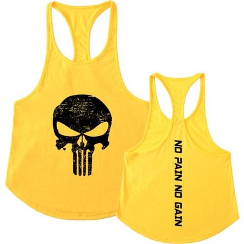 2019 summer New Skull Bodybuilding Fitness Stringer Men Tank Top Vest leisure Undershirt