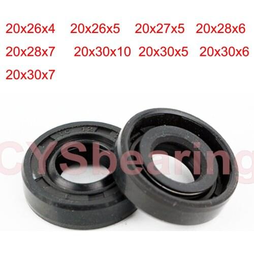 2pc TC Oil Seal Nitrile Shaft Gasket Radial Steel Rubble Ring 20x26x4 20x26x5 20x28x7 20x30x10 20x30x5 20x30x6 20x30x7mm