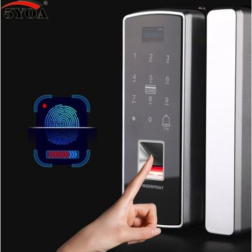 Glass Fingerprint Lock Digital Electronic Door Lock For Home Anti-theft Intelligent Password RFID Card Standalone Opener Smart