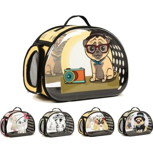 Transparent Dog Carrier Foldable Handbag Cat Travel Bag Breathable Shoulder Bags For Small Dogs Puppy Carrying Pet Backpack