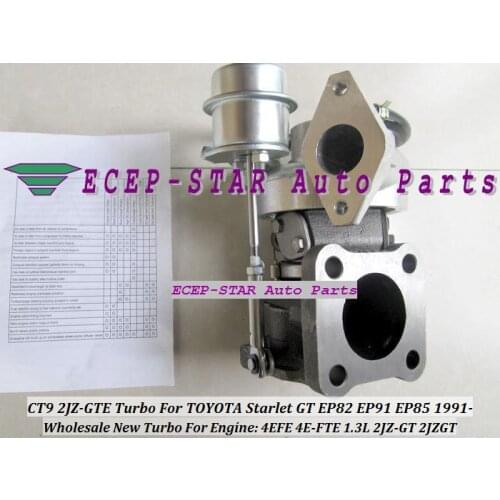 100% NEW CT9 Turbo Turbine Turbocharger For TOYOTA starlet EP82 EP91 EP85 1.3L 1991- 4EFE Engine 2JZGTE 2JZGT 2JZ-GT 1.3L