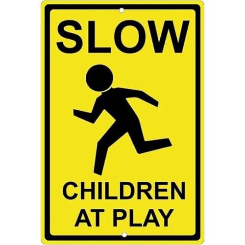 Vintage Retro Poster Cafe ART Slow Children at Play Aluminum Metal Sign 20X30CM Tin Sign