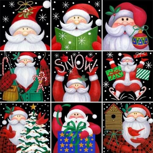 ZOOYA Diamond Painting Cartoons Santa Claus Full Drill Square Diamond Embroidery Winter Rhinestone Mosaic Christmas Child Gift