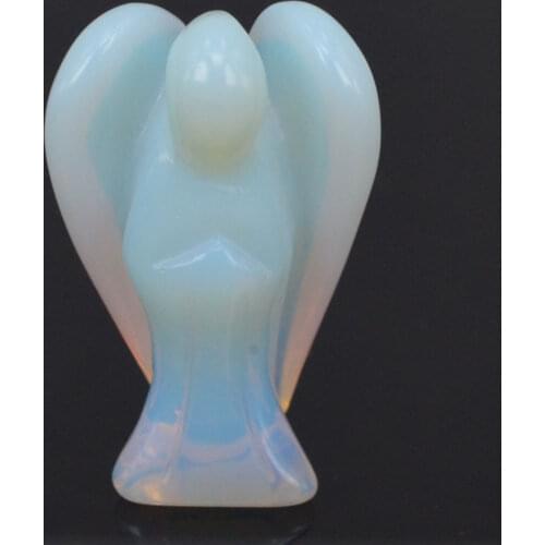 1.5inch Opalite Gems Carving Angel Lucky Crafts Stone Figurine Chakra Healing Reiki Stone