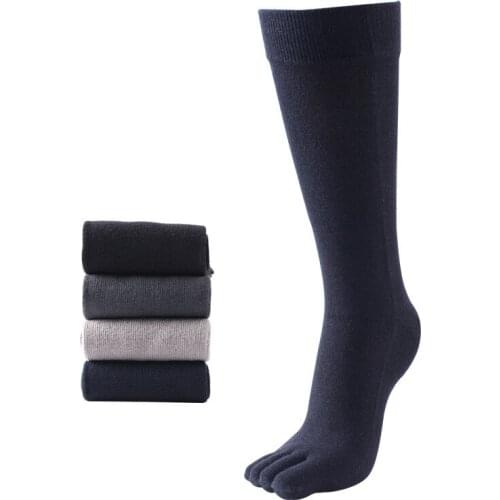1 pair Men Five Finger Toe Socks Elastic Mens Breathable Soild Cotton Long Sox High Quality Running Compression Socks