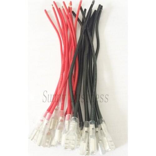 10Pcs 6.3mm Female Spade Crimp Terminals Wire 15CM 16AWG 1.5mm2