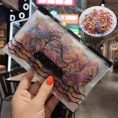 1000Pcs Children Ponytail Holder Disposable Rubber Band Headband Girls Hair Accessories Lovely Ties Elastic Hair Bands Scrunchie