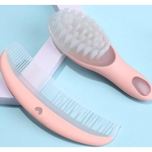 2pcs/set Baby Soft Comb Brush Set Soft Comb Brush For Newborn Scalp Hair Care Supplies Comb And Brush Set For Babys Health