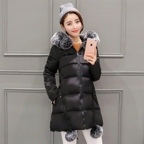 2021 Parkas Womens Down Cotton Coat NEW Winter Jackets Mid-Long Women Hooded Zipper Cotton Padded Warm Thick Overcoat 6XL H455