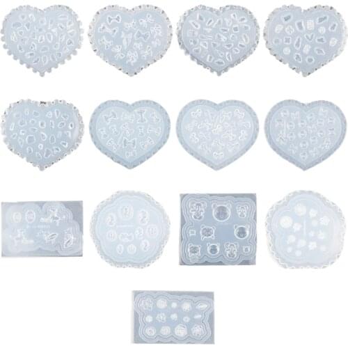 3D Nail Art Mold Silicone Combination Nail Art Arc Decorative Mold Nail Art Making Tool Silicone Carving Template Mould