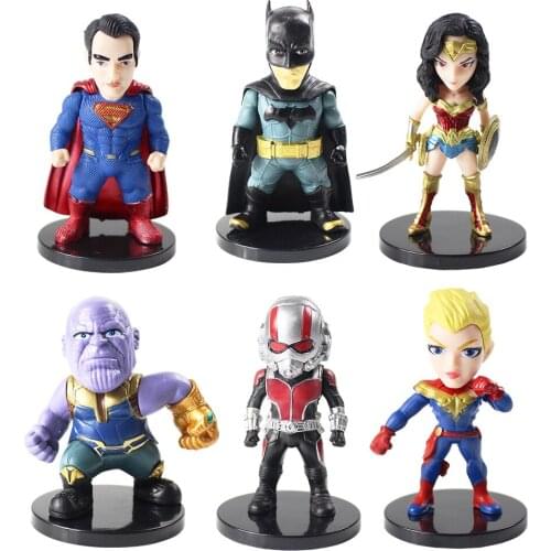 6pcs/lot 8cm Ant Man Thanos Captain America Doll PVC Super Hero Figure Toys