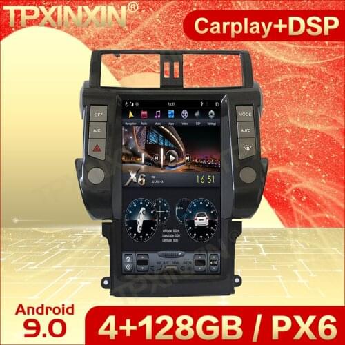 Carplay 2 Din Android 9 Tesla Multimedia Stereo For Toyota Land Cruiser Prado 150 2010 2011 2012 2013 GPS Navi Player Head Unit