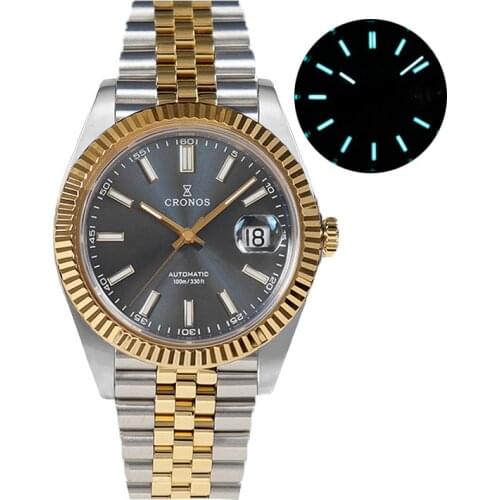 Men Luxury Mechanical Wristwatches Retro Jubilee Bracelet 40mm SW200 Automatic Watch 100m Waterproof Luminous PVD Diver Watch