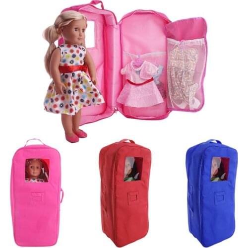 Doll Travel Case Suitcase Storage Bag Carry Bag For 18 Inch Dolls USA Girl