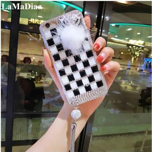 For Samsung S6 S7 S8 S9 S10 S20 S21 PLUS Note 5 8 9 10 20 Plus Luxury Bling Diamond Crystal Shine Pendant Soft Phone Case Cover