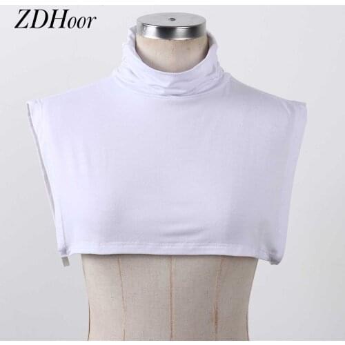 Women Sleeveless Sweater False Collar Turtleneck Heaps Fake Collar Detachable Femme Half Top Blouse Mock Dickey Faux Neck Cover