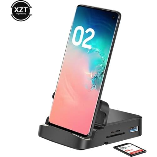 8 In 1 Type C HUB Docking Station Phone Stand Dex Pad Station USB C To HDMI Dock Power Charger Kit For MacBook For Samsung