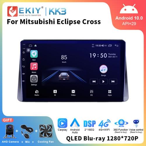 EKIY DSP Android 10 Car Radio For Mitsubishi Eclipse Cross Smart Multimedia Video Player Navigation GPS Carplay BT No 2 Din DVD