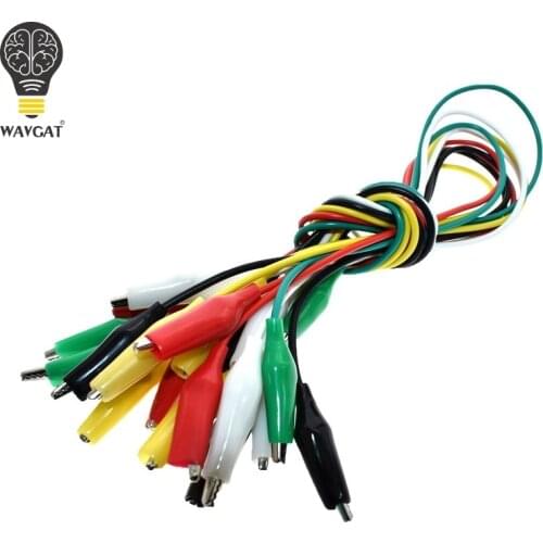 WAVGAT 10PCS Alligator Clips 50CM Electrical DIY Test Leads Alligator Double-ended Crocodile Clips Roach Clip Test Jumper Wire