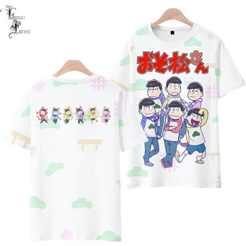Osomatsu San 3D Printing T-shirt Summer Fashion Round Neck Short Sleeve Popular Japanese Anime Streetwear Plus Size