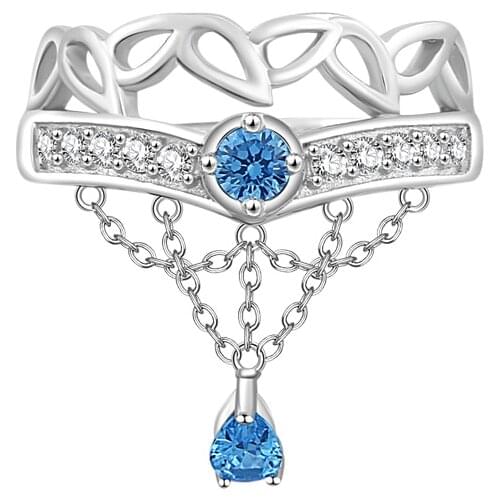 S925 Sterling Silver Princess Fashion Ring For Girl Lolita Lovers Gift Jewelry Anniversary