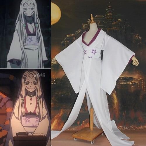 Anime Comic Demon Slayer Kimetsu no Yaiba Cosplay Costumes Rui Mom spider Mom Cosplay Costume Uniforms Halloween White Kimono