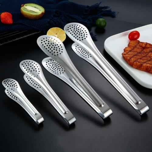 1PCS Stainless Steel Food Tong Kitchen Utensil Cooking Tool Anti Heat Steak Clip Baking Barbecue Food Kitchen Tools