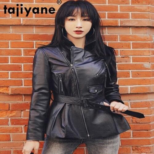 Tajiyane Real Genuine Leather Jacket Women Clothes Coats and Jackets Women Short Motocycle Sheepskin Coat Female SS13_330 WPY537