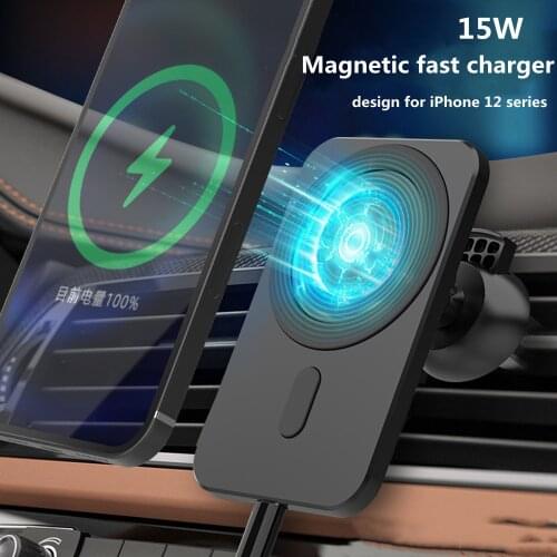 Magsafe wireless charger Megnetic car wireless charger phone bracket for iPhone 12 iPhone 12 mini iPhone 12promax fast charging