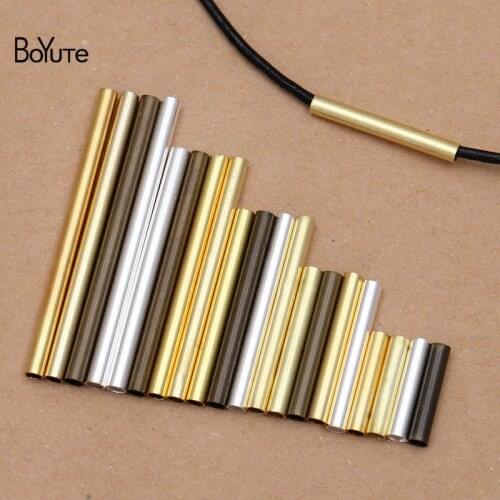 BoYuTe (500 Pieces/Lot) 2MM Outer Diameter 10-15-20-25-30MM Length Metal Brass Tube DIY Hand Made Jewelry Accessories Parts