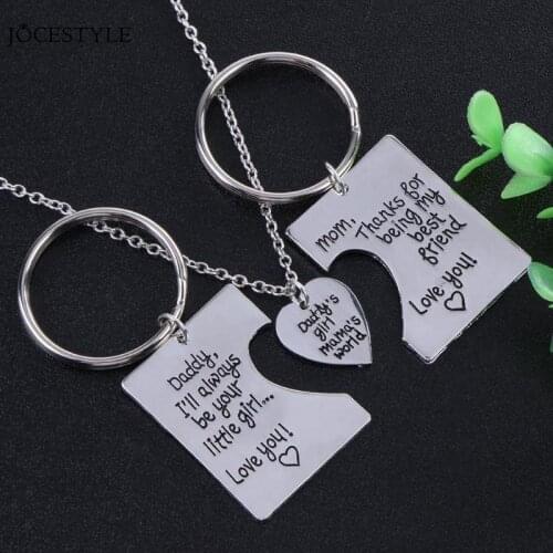 Sweet 3pcs/Set Daddy Girl Mama Pendant Love 2 Key Chains Simple Key Rings Keychains Dropshipping Jewelry Family Gifts