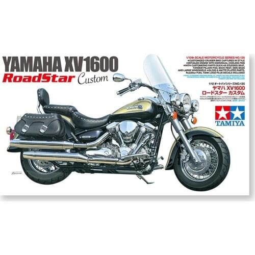 1/12 Tamiya Plastic Assembly Car Model Yamaha XV1600 Road Star Custom Motorcycle Toy Static Model DIY Assembly Kit #14135