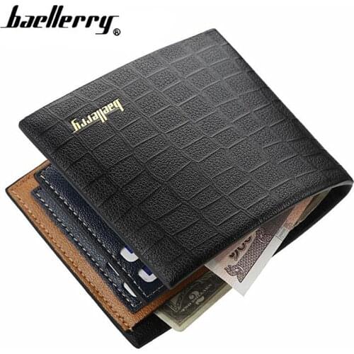 New Men Wallets Crocodile pattern Brand Design Small Wallet Baellerry Male Short credit Card Holder Coin Purse Carteira