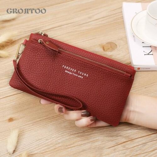 New wallet Korean style genuine leather long first layer cowhide wallet large capacity zipper handbag for women