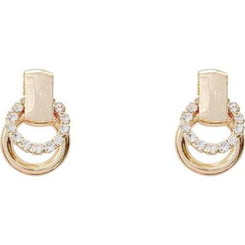 POTCET Korea 2021 Fashion Trend Womens Geometric Temperament Earrings Gold Simple Retro Earrings 2021 Jewels Free Shipping