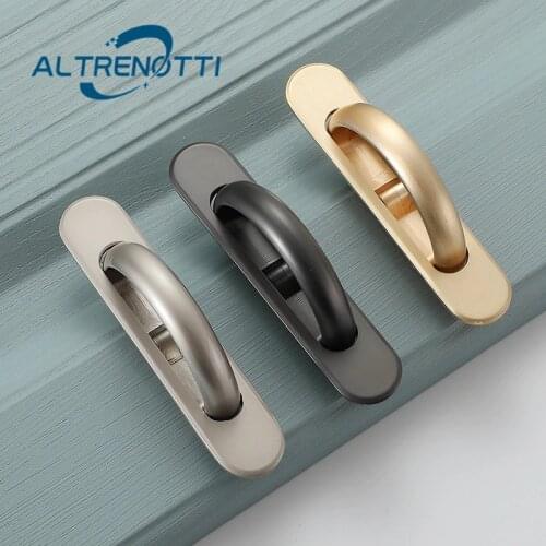 Furniture Drawer Hidden Tatami Handle Zinc Alloy Wardrobe Cabinet Invisibility Knob Kitchen Cupboard Dresser Door Pull Hardware