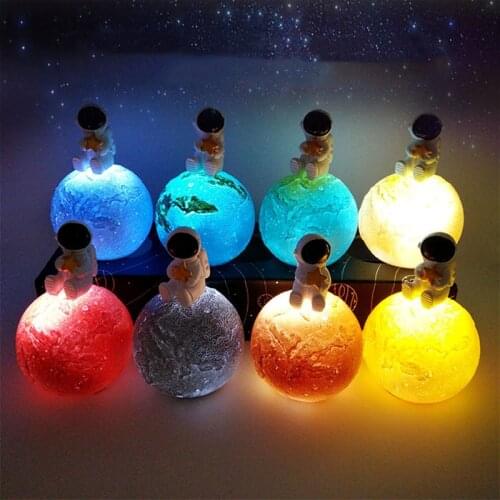 Led Night Light Resin Moon Night Lamp For Childrens Room Bedroom Decoration Creative Gift For Girl Night Bedside Table Lights